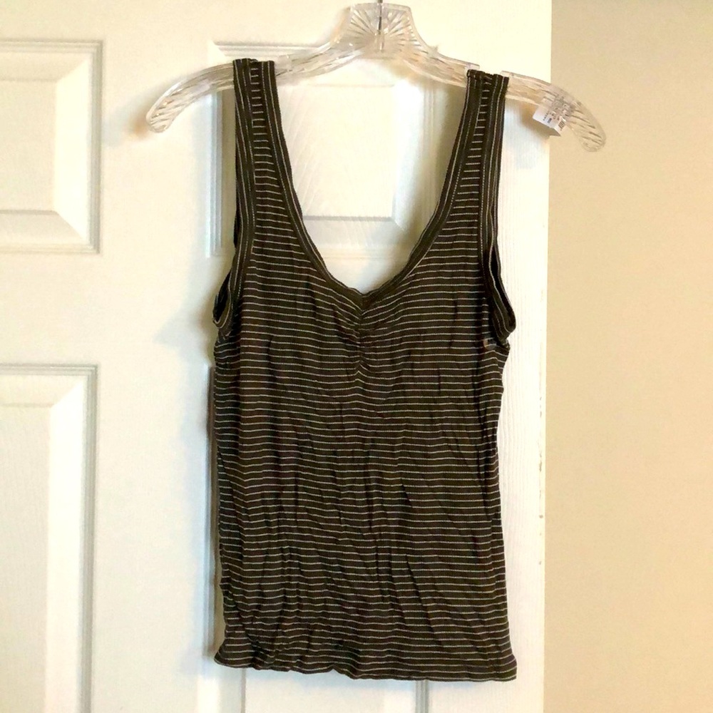 American Eagle striped cinched front tank top
